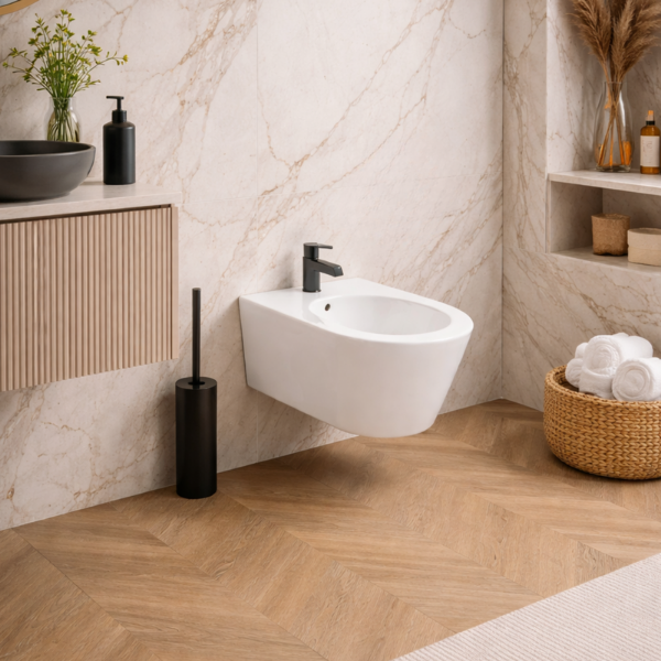Picture of Smile bidet, ceramic, wall hung, white, glossy, 35x53 cm