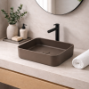 Picture of Shui comfort square basin, ceramic, countertop, cacao, matte, 40x40 cm