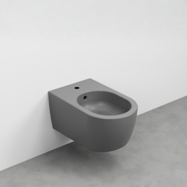 Picture of Smile bidet, ceramic, wall hung, concrete, matte, 35x53 cm