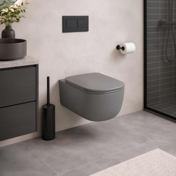 Picture of Era wc, ceramic, wall hung, concrete, matte, 37x53cm