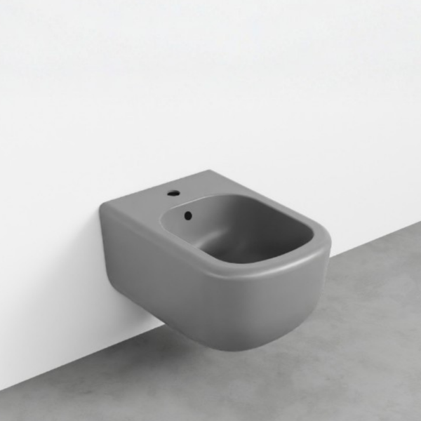 Picture of Era bidet, ceramic, wall hung, concrete, matte, 37x53 cm