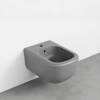 Picture of Era bidet, ceramic, wall hung, concrete, matte, 37x53 cm