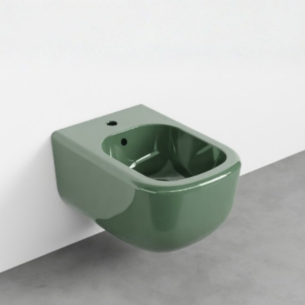 Picture of Era bidet, ceramic, wall hung, seaweed, glossy, 37x53 cm