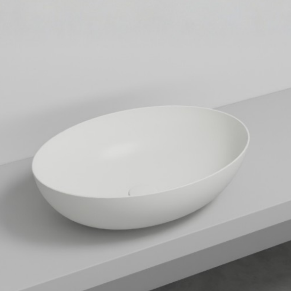 Picture of Eco oval basin, ceramic, countertop, talco, matte, 62x45 cm