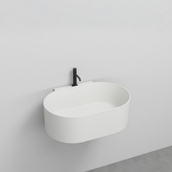 Picture of Otis oval basin, ceramic, wall hung, talco, matte, 60x46 cm