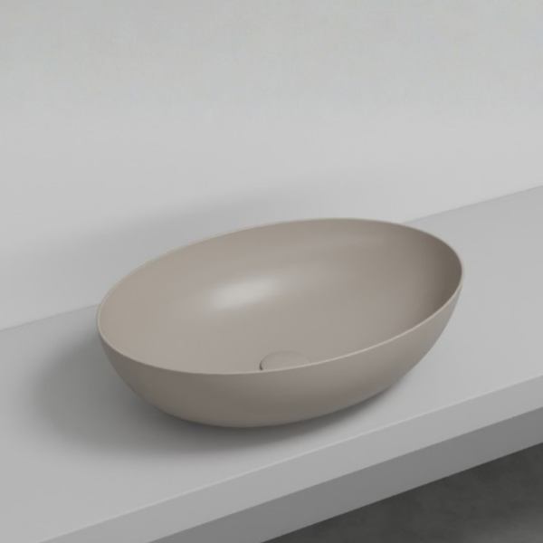 Picture of Eco oval basin, ceramic, countertop, avena, matte, 62x45 cm