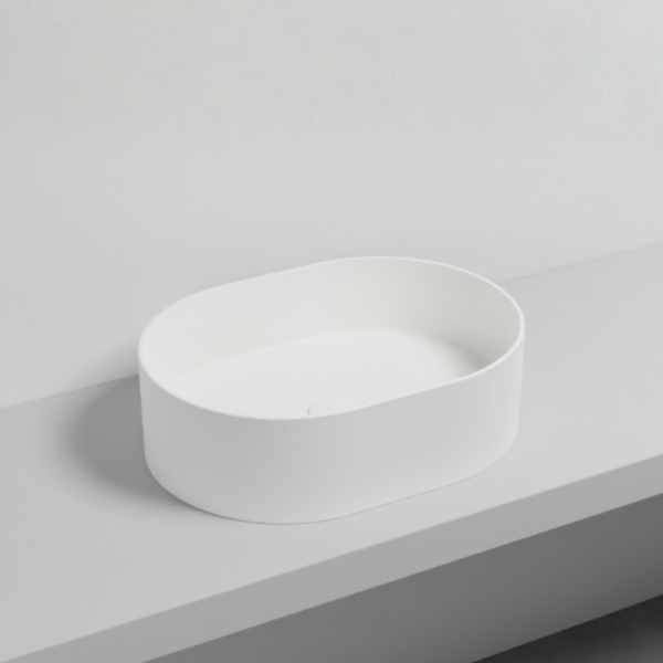 Picture of Theo oval basin, ceramic, countertop, talco, matte, 55x40 cm