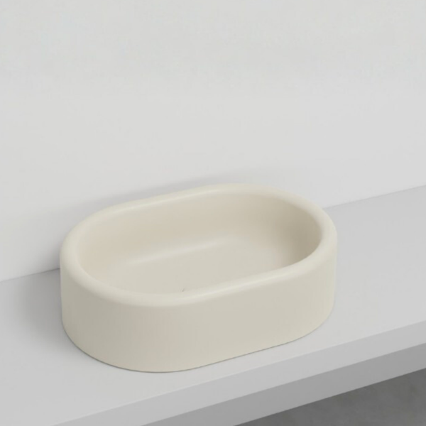 Picture of Itaca oval basin, ceramic, countertop/freestanding, linen, matte, 65x45 cm