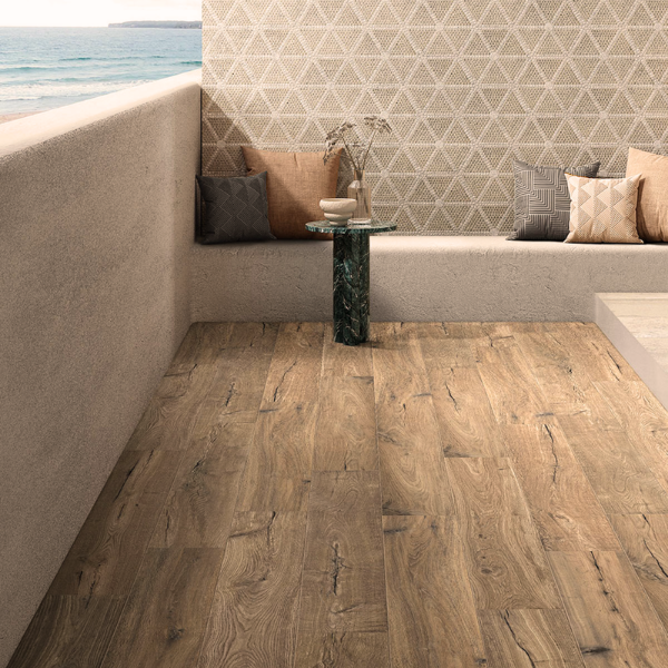 Fotografia e Pllake shtrimi signature beige out, efekt druri, mat, 25x150.