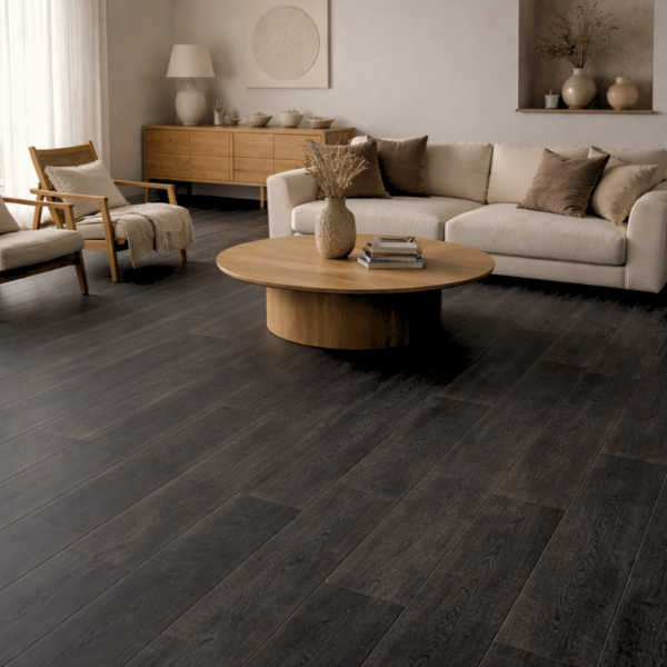 Picture of Floor tile chrome lead, wood effect, matt, 25x150