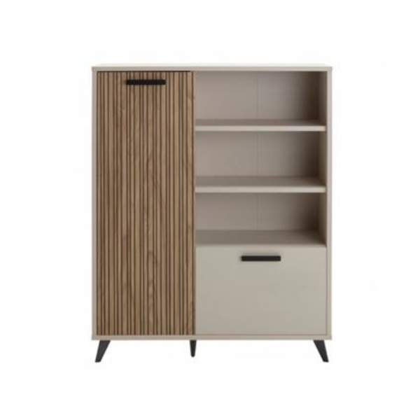Picture of Bookcase, bravo teen, wood, cashmere/ strippedwood, 110x132x35cm