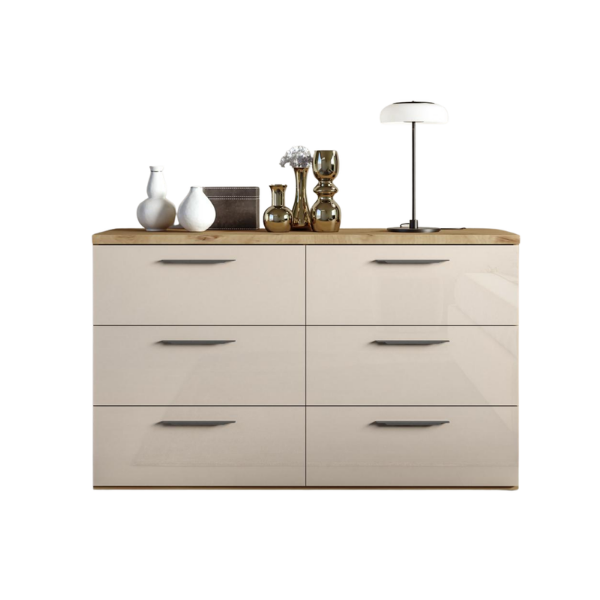 Picture of Chest of drawers, sposami, 6 drawer,  oak, cashmere  140x45x83cm