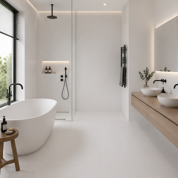 Picture of Floor tile eco white, plain effect, matt, 6mm 120x280