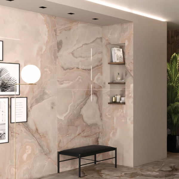 Picture of Floor tile reves de rex, marble effect, glossy, 120x120