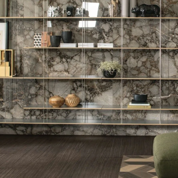Picture of Floor tile nature mood, marble effect, glossy, 6mm 120x120