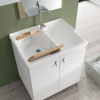 Picture of Rectangular laundry sink, wall hung, white, 78x60 cm