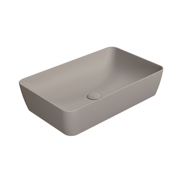Picture of Nubes rectangular basin, ceramic, freestanding, light brown, matte, 60x38 cm