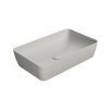 Picture of Nubes rectangular basin, ceramic, freestanding, light grey, matte, 60x38 cm