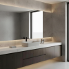Picture of Nubes rectangular basin, ceramic, freestanding, light grey, matte, 60x38 cm