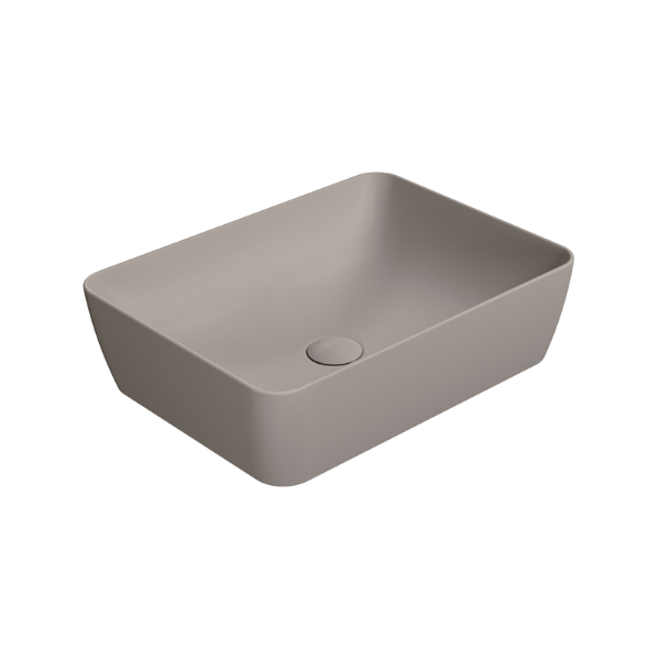 Picture of Nubes rectangular basin, ceramic, freestanding, light brown, matte, 50x38 cm