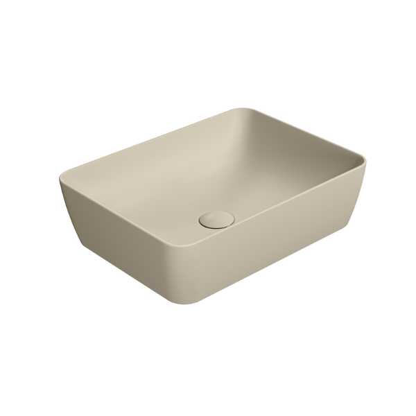 Picture of Nubes rectangular basin, ceramic, freestanding, light beige, matte, 50x38 cm