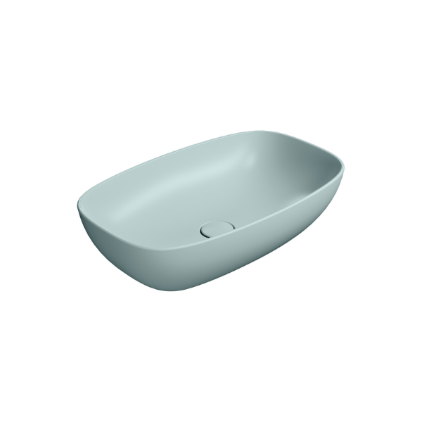 Picture of Nubes rectangular basin, ceramic, freestanding, ice mint matte, 60x38 cm