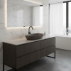Picture of Nubes rectangular basin, ceramic, freestanding, dark brown, matte, 60x38 cm