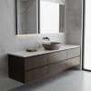 Picture of Nubes rectangular basin, ceramic, freestanding, dark brown, matte, 40x35 cm