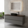 Picture of Kube x oval basin, ceramic, freestanding, anthracite, matte, 60x37 cm