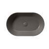 Picture of Kube x oval basin, ceramic, freestanding, dark brown, matte, 60x37 cm