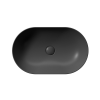 Picture of Pura oval basin, ceramic, freestanding, anthracite, matte, 60x37 cm