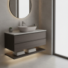 Picture of Pura oval basin, ceramic, freestanding, light brown, matte, 60x37 cm