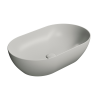 Picture of Pura oval basin, ceramic, freestanding, light grey, matte, 60x37 cm