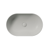 Picture of Pura oval basin, ceramic, freestanding, light grey, matte, 60x37 cm