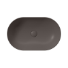 Picture of Pura oval basin, ceramic, freestanding, dark brown, matte, 60x37 cm