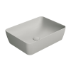 Picture of Nubes rectangular basin, ceramic, freestanding, light grey, matte, 50x38 cm