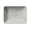 Picture of Nubes rectangular basin, ceramic, freestanding, light grey, matte, 50x38 cm
