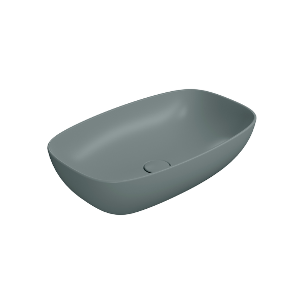 Picture of Nubes rectangular basin, ceramic, freestanding, agave, matte, 60x38 cm