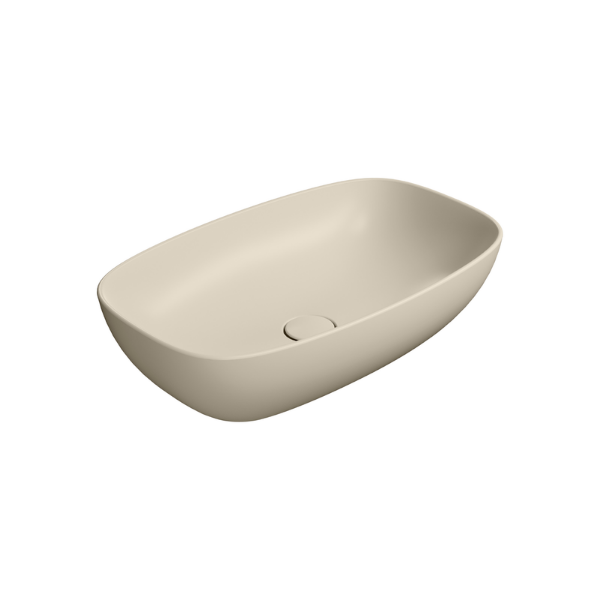Picture of Nubes rectangular basin, ceramic, freestanding, light beige, matte, 60x38 cm