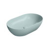 Picture of Pura oval basin, ceramic, freestanding, ice mint, matte, 60x37 cm