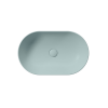 Picture of Pura oval basin, ceramic, freestanding, ice mint, matte, 60x37 cm