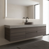 Picture of Kube x round basin, ceramic, countertop, dark brown, matte, 45 cm