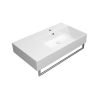 Picture of Kube x rectangular basin, ceramic, countertop/wall hung, white, glossy, 40x35 cm