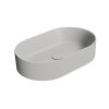 Picture of Kube x oval basin, ceramic, freestanding, light grey, matte, 60x37 cm