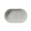 Picture of Kube x oval basin, ceramic, freestanding, light grey, matte, 60x37 cm