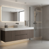 Picture of Kube x oval basin, ceramic, freestanding, light grey, matte, 60x37 cm