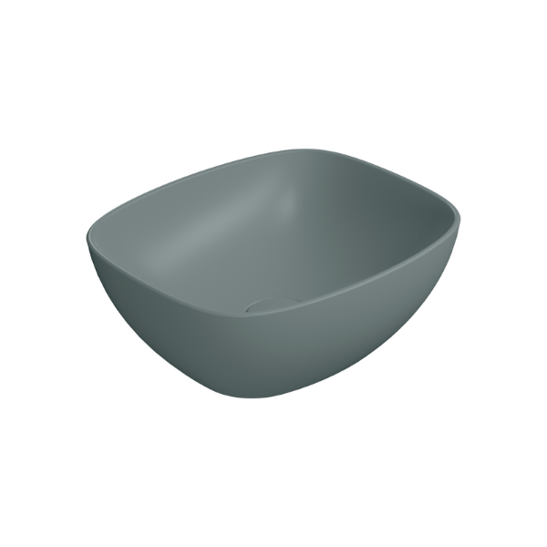 Picture of Nubes rectangular basin, ceramic, freestanding, agave, matte, 40x35 cm