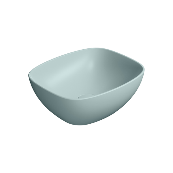 Picture of Nubes rectangular basin, ceramic, freestanding, ice mint, matte, 40x35 cm