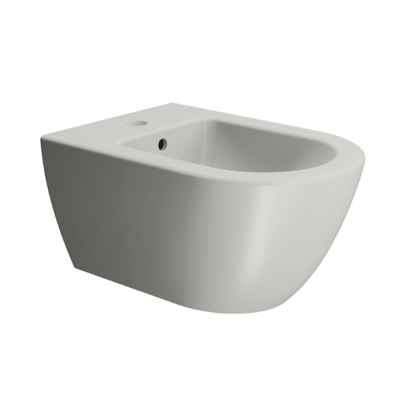Picture of Pura bidet, ceramic, wall hung, light grey, matte, 55x36 cm
