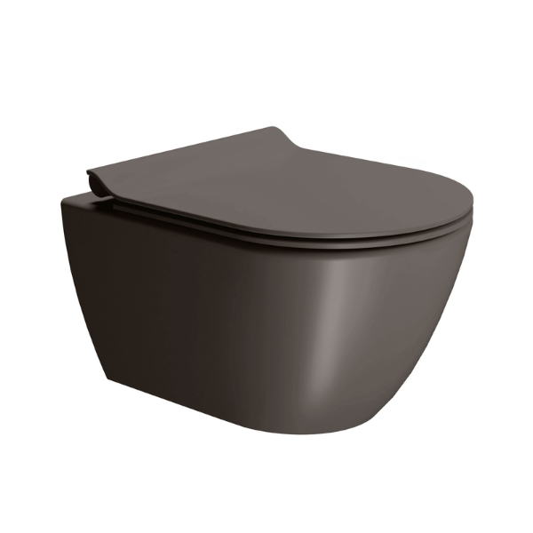Picture of Pura wc, ceramic, wall hung, dark brown, matte, 50x36 cm